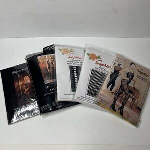 Lot Of 5 Sophia Leg Avenue G-string Open Crotch Black Red Fishnet Body Stocking